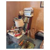 Bookshelf, Books, and Desk Accessories