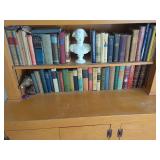 Assorted Collection of Books and Napoleon Bust