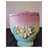 Hull Art Pottery U.S.A. Floral Basket Weave Planter