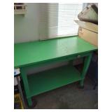 Green Painted Utility Table with Drawer