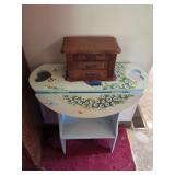 Hand Painted Drop Leaf Table with Jewelry Box