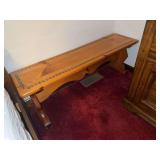 Wooden Bench with Painted Detailing