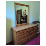 Wood Dresser with Mirror