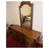 Wood Dresser with Mirror