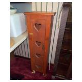 Freestanding Wooden Cabinet with Heart Cutouts