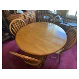 Wooden Round Table and Four Chairs