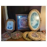 Assorted Decorative Wall Hangings and Oval Basket