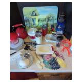 Cutting Boards, Kettle, and Utensils