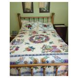 Handmade Quilt and Pillow Shams with Appliqué Design