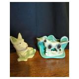 Ceramic Dog Planter and Bowl Set