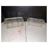 Two Glass Refrigerator Dishes with Lids
