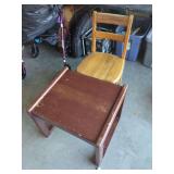 Wooden Chair and Brown Table