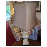 Floral Swan Handle Table Lamp