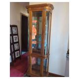 Curved Glass Display Cabinet with Storage Base