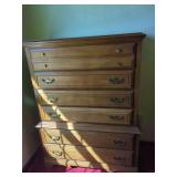 Tall Wooden Dresser with Six Drawers