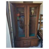 Wood and Glass Double Door Display Cabinet