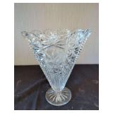 Crystal Glass Vase with Bird Design