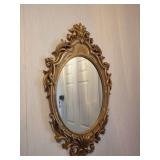 Ornate Gold Framed Oval Wall Mirror