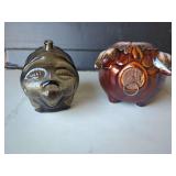 Piggy Banks - Glass Piggy Bank and Corky Pig Piggy Bank