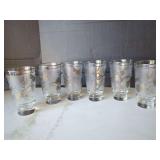 Six Frosted Tumblers with Pinecone Design