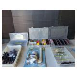 Fishing Lure Assortment with Tackle Boxes and Bait Guard