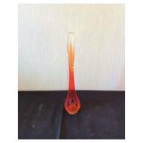 Orange Art Glass Bud Vase