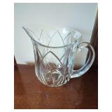 Clear Glass Pitcher with Floral Design
