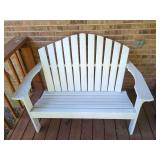 White Painted Wooden Porch Bench