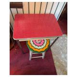 Red Table with Stool