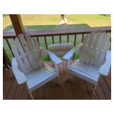 White Painted Adirondack Chairs with Table