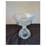 Clear Glass Compote Bowl with Bird Design
