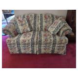 Floral Pattern Broyhill Loveseat with Throw Pillows