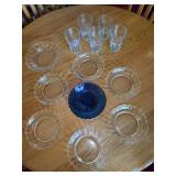 Clear Glass Plates and Drinking Glasses Set