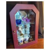 Curio Cabinet with Assorted Collectibles