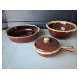 Hull Oven Proof U.S.A. Stoneware Bowls with Lid
