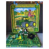 John Deere Blanket, Quilt, Hats, Pig and Cow Stuffed Animals