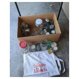 Assorted Group of Glass Jars and Bottles