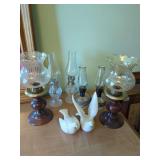 Oil Lamps and Dove Figurines