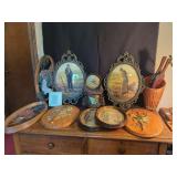 Wall Decor, Clock, and Bellows