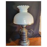 Electrified Lamp with Broken White Shade