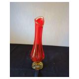 Red and Yellow Glass Vase