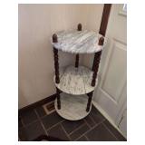 Marble Top Tiered Plant Stand