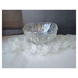 Crystal Punch Bowl Set with Cups