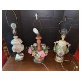 Three Decorative Table Lamps