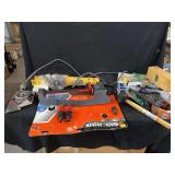 DeWalt Grinder, Black and Decker Sprinkler, and Tools