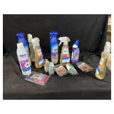 Zevo Insect Killer, Lysol Toilet Bowl Cleaner, Master Lock, and Screws