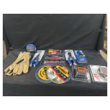 Variety of Tools: Kobalt Pliers, DeWalt Saw Blades, Irwin Tape Measure, Master Locks, Kreg Driver, Johnson Level, GE Breaker
