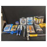 Assorted Tools: Kobalt, Dewalt, Spyder, Irwin, Stanley, Master Lock, and Larson