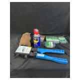 SharkBite PEX Crimp Tool Kit, WD-40, Screws, and Gloves