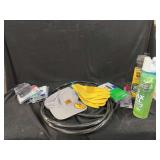 Assorted Electrical and Hardware Items with Carhartt Hat and Gloves